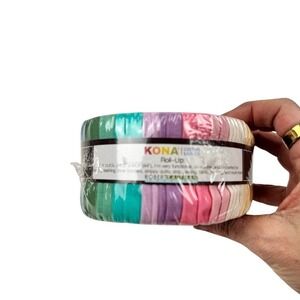 KONA COTTON Solids 30's Palette Roll-Up RU-583-40 2.5" Strips Robert Kaufman